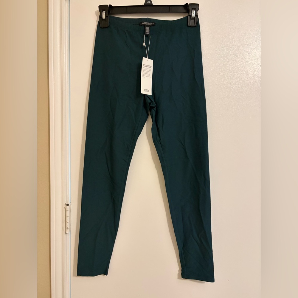 Eileen Fisher Deep Teal Leggings - Solid Stretch Pant
